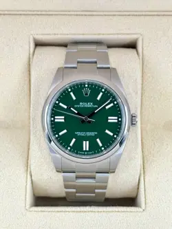 2024 ROLEX OYSTER PERPETUAL 41MM 124300 STAINLESS STEEL GREEN DIAL