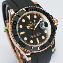 ROLEX YACHT-MASTER 40MM 116655 18K ROSE GOLD MATTE BLACK MENS WATCH & BOX