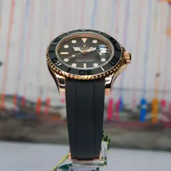 Rolex Yacht-Master 40mm 116655 18k Rose Gold Matte Black Mens Watch & Box