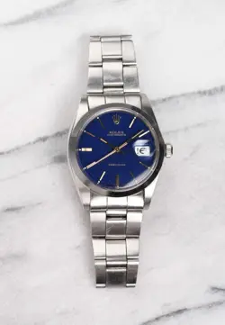 VINTAGE ROLEX OYSTERDATE PRECISION 6694 70S MANUAL WIND BLUE DIAL 34MM