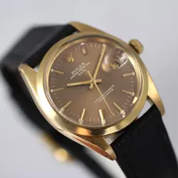 VINTAGE ROLEX 1500 OYSTER DATE 18K SOLID YELLOW GOLD 1968 MENS WATCH SERVICE