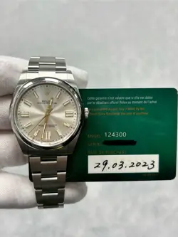 Rolex Oyster Perpetual 124300 with Card 2023 41mm Oyster Band Silver Dial