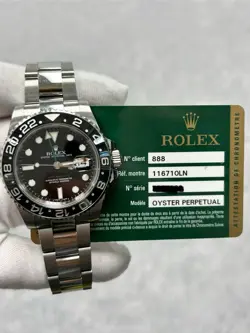 ROLEX GMT-MASTER II 116710LN WITH CARD BLACK DIAL OYSTER BRACELET  40MM
