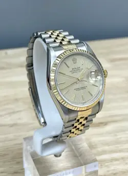 ROLEX DATEJUST TWO TONE JUBILEE 36MM TAPESTRY DIAL 16233 VERY WELL CARED FOR
