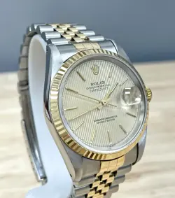 ROLEX DATEJUST TWO TONE JUBILEE 36MM TAPESTRY DIAL 16233 VERY WELL CARED FOR