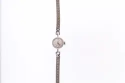 VINTAGE LADIES ROLEX 14K WHITE GOLD CASE SILVER DIAL WATCH