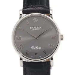 Rolex Cellini 5115 MINT 18k White Gold Roman Slate Dial Manual Watch 32mm