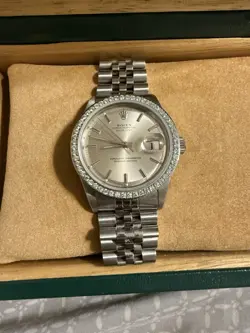 Rolex 1601 DateJust 36mm With 1.1 CT Lab Created Bezel. Custom Aftermarket Band