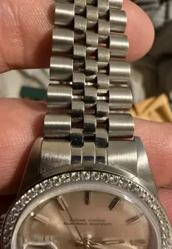 Rolex 1601 DateJust 36mm With 1.1 CT Lab Created Bezel. Custom Aftermarket Band