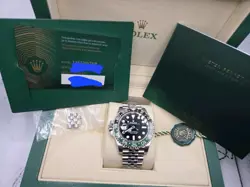 ROLEX GMT-MASTER II 126720VTNR SILVER JUBILEE BRACELET WITH BLACK AND GREEN BEZEL
