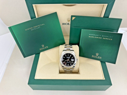 ROLEX DATEJUST 41 STEEL 126300 BLACK DIAL OYSTER 41MM WATCH BOX