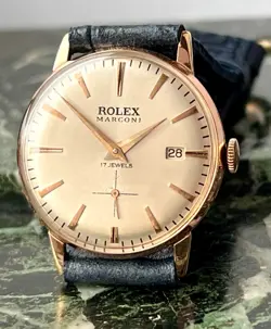 VTG ROLEX MARCONI SILVER DIAL 18Kts GOLD PLATED CASE CIRCA 1930 APROX