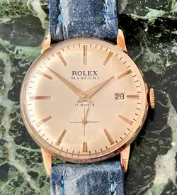 VTG ROLEX MARCONI SILVER DIAL 18Kts GOLD PLATED CASE CIRCA 1930 APROX