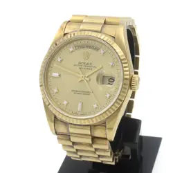 MENS ROLEX OP DAY-DATE PRESIDENT 18238 CHAMPAGNE DIAMOND DIAL 36MM #W150213-1