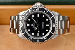 ROLEX SUBMARINER 14060 SILVER OYSTER BRACELET WITH BLACK BEZEL FULL SET 1991