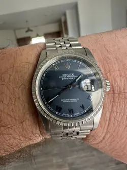 1991 ROLEX DATEJUST 36MM 16220 BLACK DIAL STAINLESS STEEL WITH BOX AND PAPERS