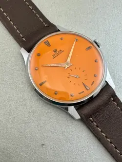 VINT Rolex Marconi orange  dial   swiss made wind up ca 57 NO RESERVE PRICE