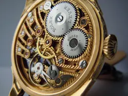 Vintage Watch Skeleton Men Wristwatch ROLEX Movement