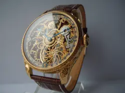 Vintage Watch Skeleton Men Wristwatch ROLEX Movement