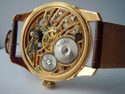 Vintage Watch Skeleton Men Wristwatch ROLEX Movement