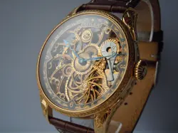 Vintage Watch Skeleton Men Wristwatch ROLEX Movement