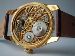 Vintage Watch Skeleton Men Wristwatch ROLEX Movement