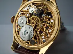 Vintage Watch Skeleton Men Wristwatch ROLEX Movement