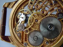 Vintage Watch Skeleton Men Wristwatch ROLEX Movement