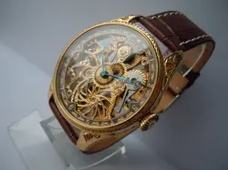 Vintage Watch Skeleton Men Wristwatch ROLEX Movement