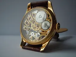 Vintage Watch Skeleton Men Wristwatch ROLEX Movement