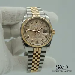 ROLEX DATEJUST 116231 PINK AND SILVER JUBILEE BRACELET WITH PINK BEZEL