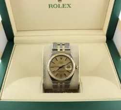 1979 ROLEX DATEJUST OYSTERQUARTZ 17013 CHAMPAGNE DIAL TT 18KT NO PAPERS 36MM