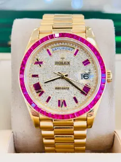 ROLEX DAY-DATE 40 228238 18K YELLOW GOLD CUSTOM BEZEL AND DIAMOND DIAL