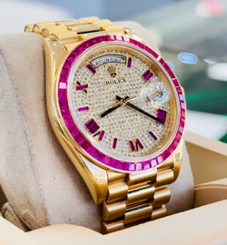 Rolex Day-Date 40 228238 18K Yellow Gold Custom Bezel and Diamond Dial