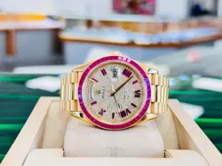 Rolex Day-Date 40 228238 18K Yellow Gold Custom Bezel and Diamond Dial