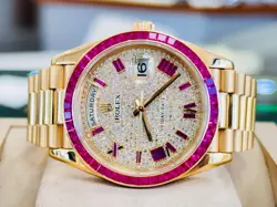 Rolex Day-Date 40 228238 18K Yellow Gold Custom Bezel and Diamond Dial