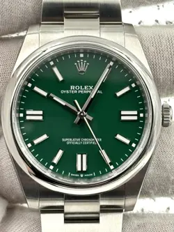 ROLEX OYSTER PERPETUAL 41MM GREEN DIAL 124300 BOX & PAPERS 2024