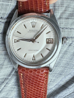 RARE 1953 ROLEX OYSTERDATE PRECISION REF 6294 ORIGINAL DIAL STAINLESS STEEL RUNS