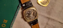 VINTAGE ROLEX MENS WATCH 9C GOLD BY DUNKLINGS RARE SERVICED CUSHION CASE AWESOME