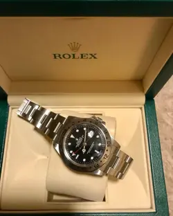 ROLEX STAINLESS STEEL 40MM EXPLORER II BLACK 16570