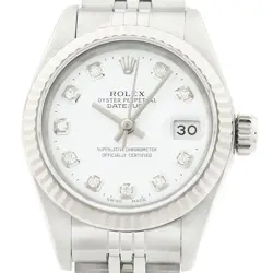 ROLEX LADIES DATEJUST 69174 18K GOLD & SS WHITE DIAMOND DIAL WATCH W/ ROLEX BAND