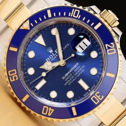 2022 NEW CARD ROLEX SUBMARINER DATE 126613LB 41MM BLUE CERAMIC 18K GOLD WATCH