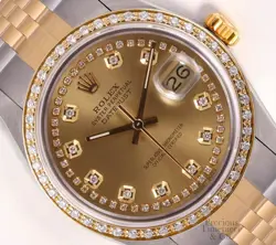 GOLD/STEEL DIAMOND BEZEL-CHAMPAGNE