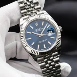 ROLEX DATEJUST 41MM BLUE STICK DIAL JUBILEE FLUTED 126334