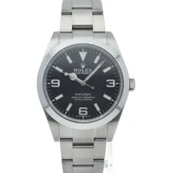 ROLEX Explorer 1 late model 214270 Box Warranty Stainless Steel mensWatch bl...