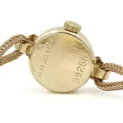 Vintage Rolex Ladies Gold Manual Wind Cocktail Watch 15mm Silver Dial #W143958-1