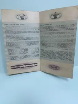 Vintage Rare Rolex Watch -1950s Open Hand Written Blank Certificate Guarantee R3
