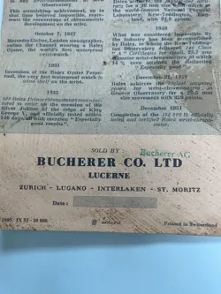 Vintage Rare Rolex Watch -1950s Open Hand Written Blank Certificate Guarantee R3