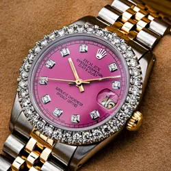 ROLEX DATEJUST 31MM 68274 PINK DIAMOND DIAL TWO TONE JUBILEE BRACELET