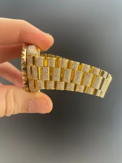 ROLEX DAY-DATE 36MM 18038 YELLOW GOLD PRESIDENTIAL ICED OUT WATCH 18CT